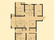 A1户型， 3室2厅2卫， 建筑面积约142.00平米