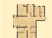 B1户型， 3室2厅2卫， 建筑面积约141.00平米