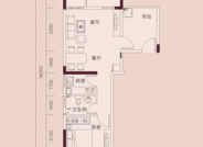A户型， 2室2厅1卫， 建筑面积约69.28平米