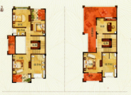 D 户型， 5室2厅3卫1厨， 建筑面积约391.64平米