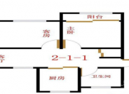 95.7㎡户型， 2室1厅1卫1厨， 建筑面积约95.70平米