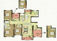 F户型， 5室2厅2卫1厨， 建筑面积约138.00平米